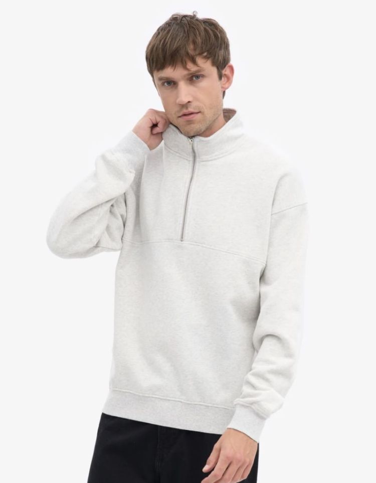 Quarter Zip Snow Melange