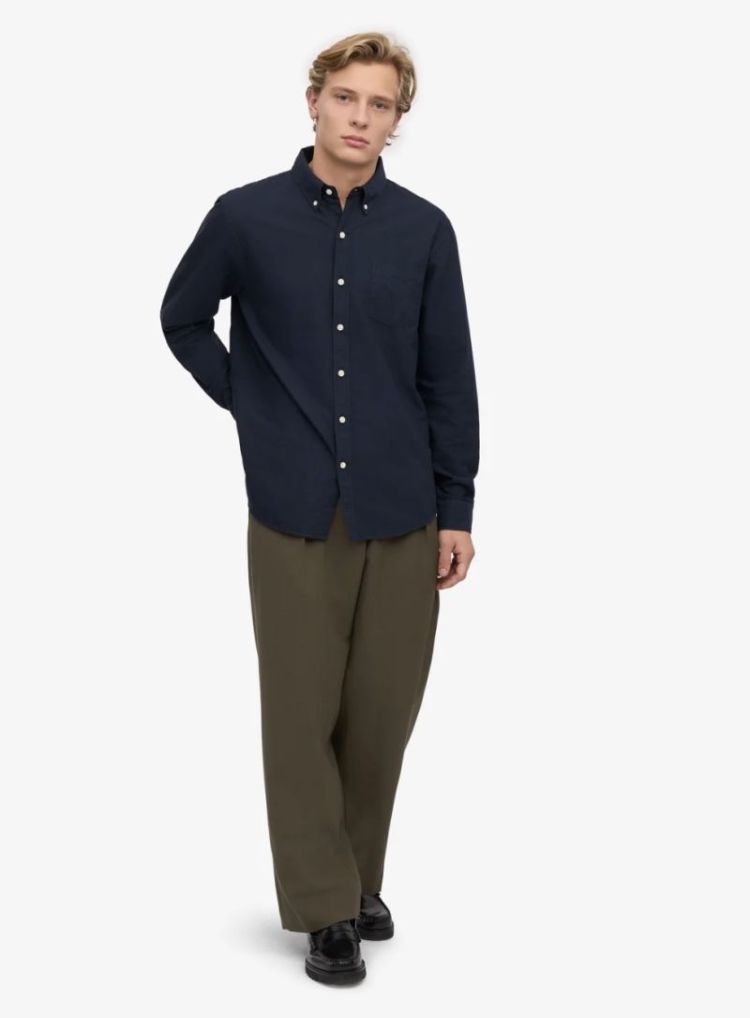 Button Down Shirt Navy Blue