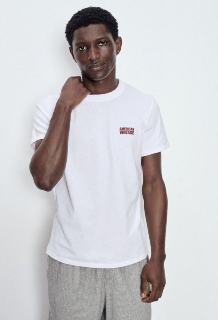 T-shirt Col rond  Blanc