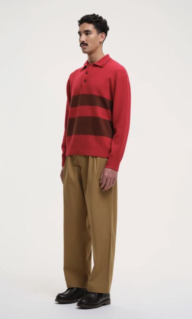 Yourhouse striped polo knit Red