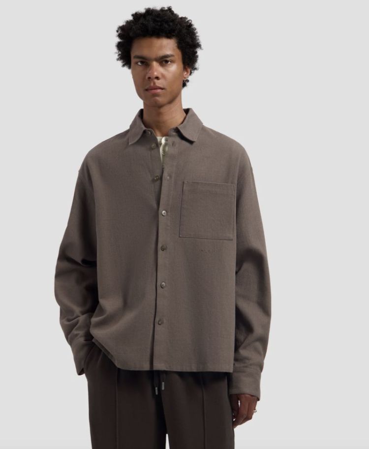 Textured boxy shirt Chocolate chip