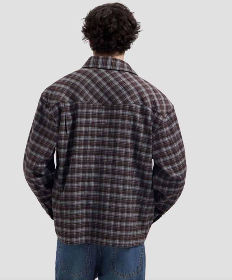Flannel boxy shirt Chocolate plum 