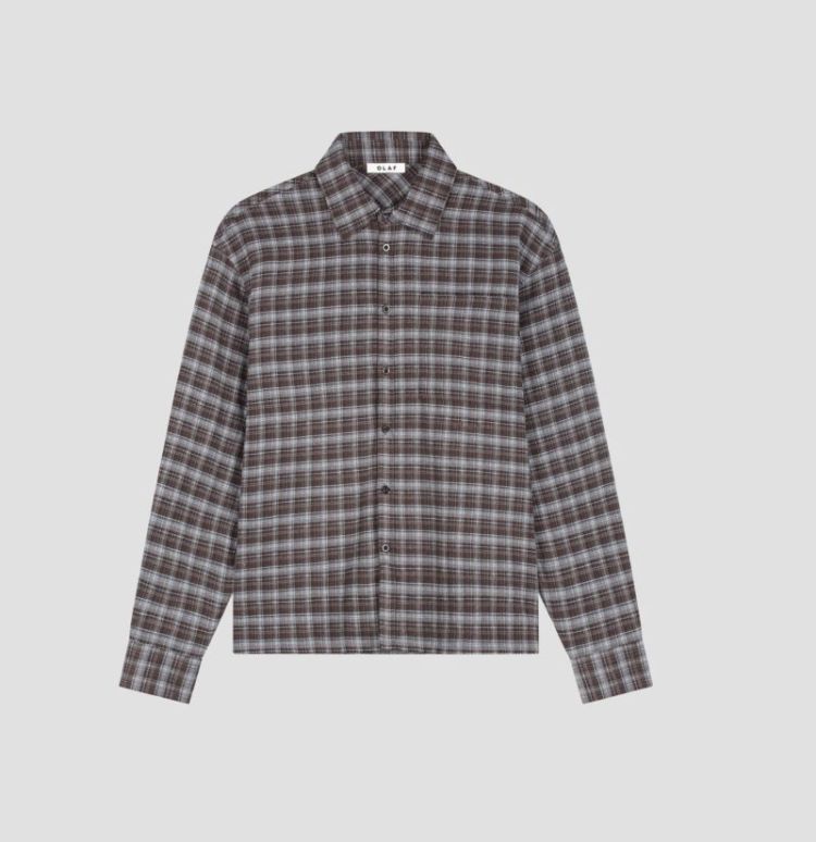 Flannel boxy shirt Chocolate plum 