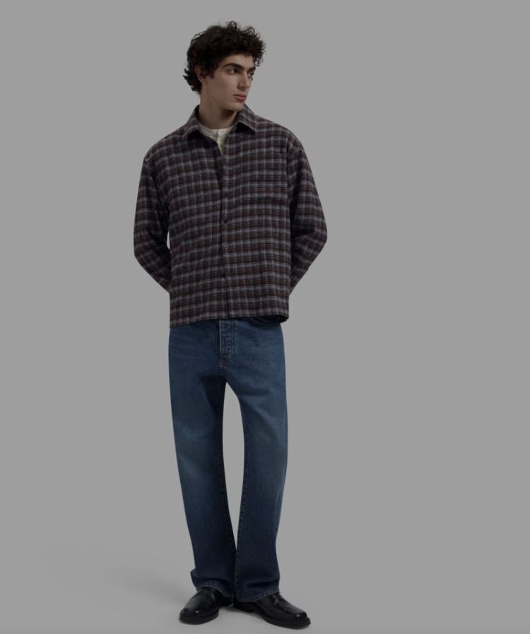 Flannel boxy shirt Chocolate plum 
