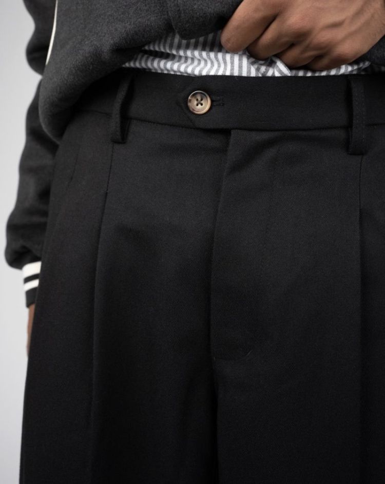 Heritage pleated pants Black